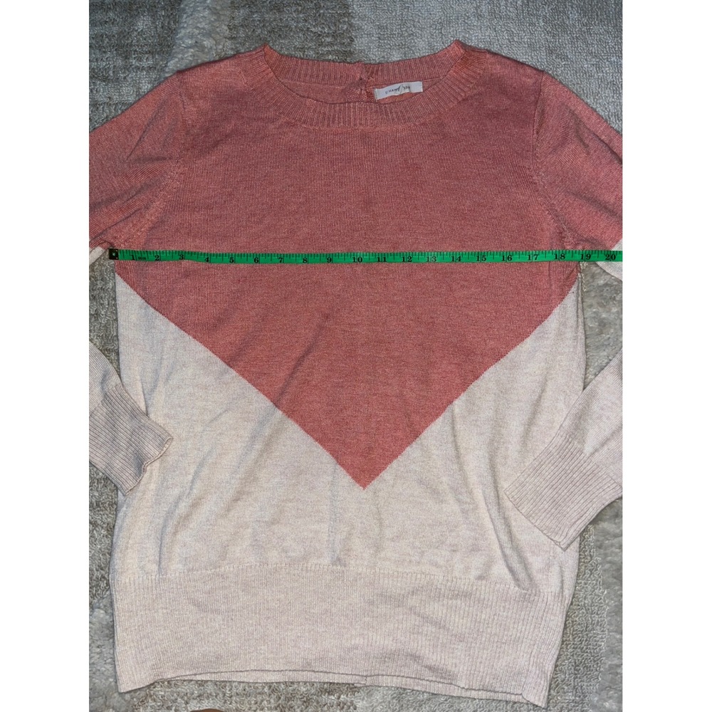 41 Hawthorn Women Mauve Pink Beige Colorblock Button Back Sweater Size M - Picture 3 of 5